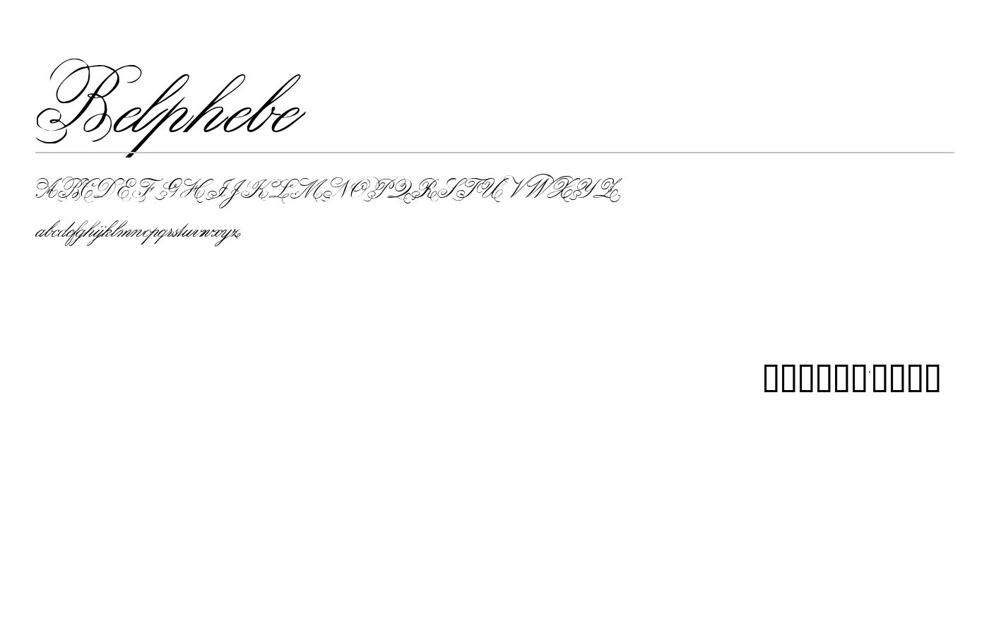 Belphebe Font preview