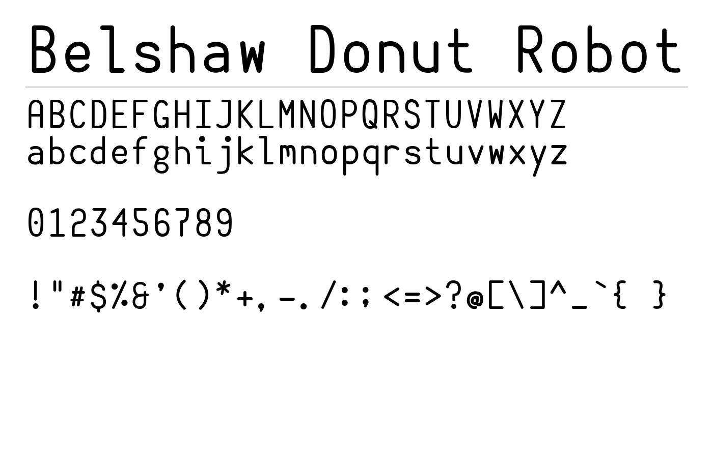 Belshaw Donut Robot Font preview
