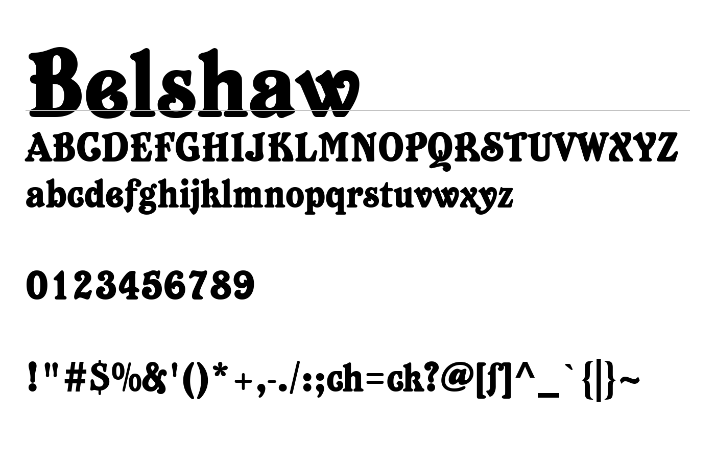 Belshaw Font preview
