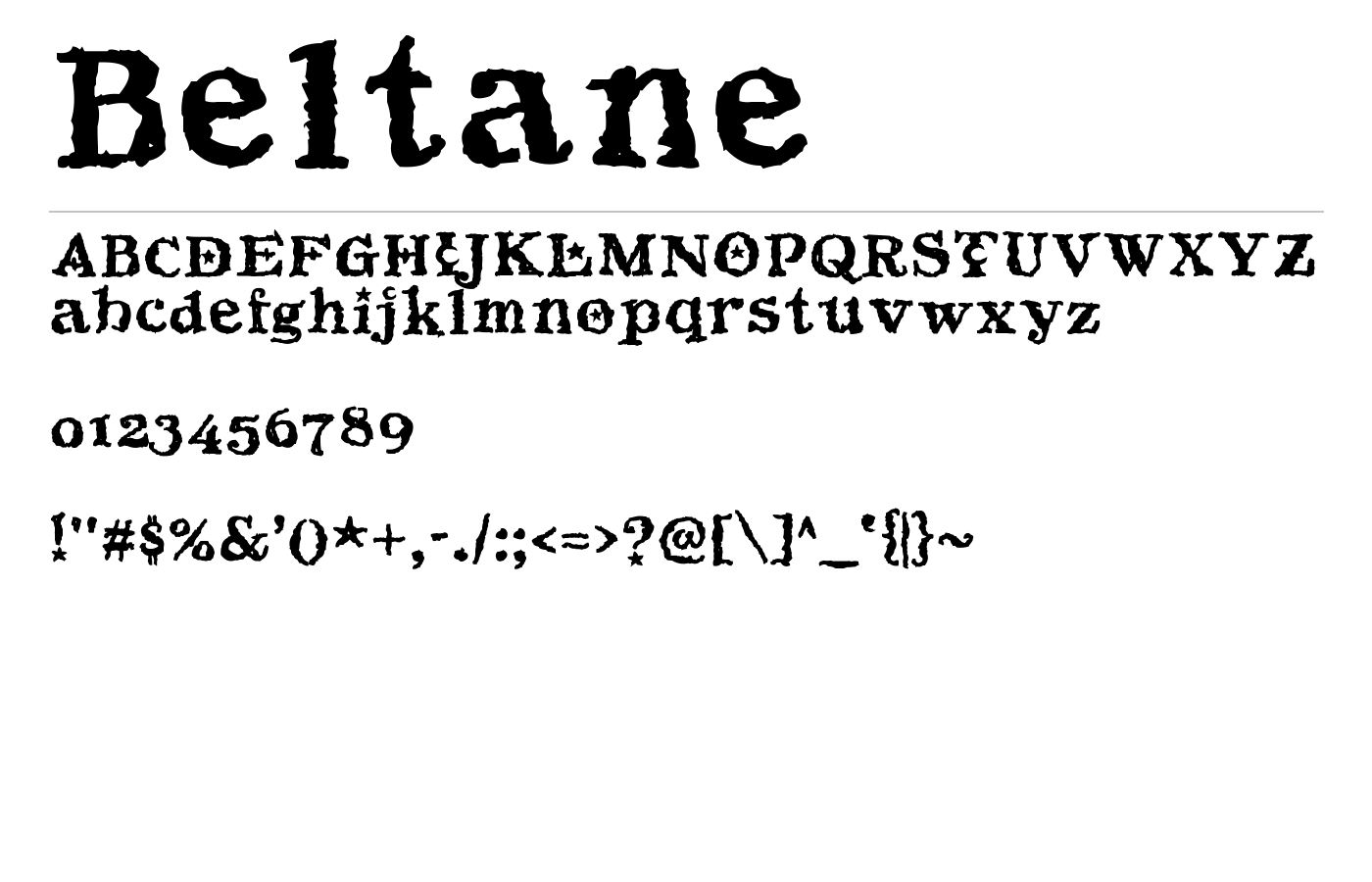 Beltane Font preview
