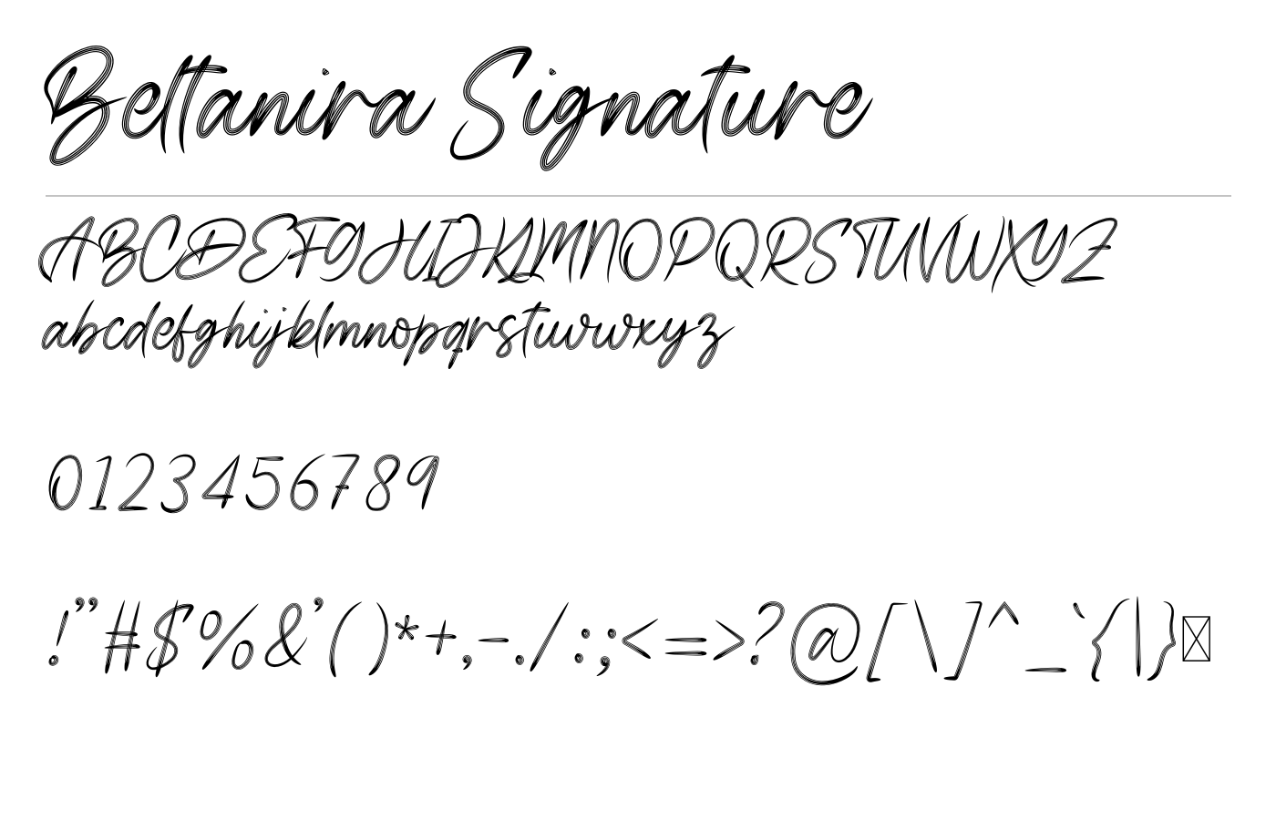 Beltanira Signature Font preview