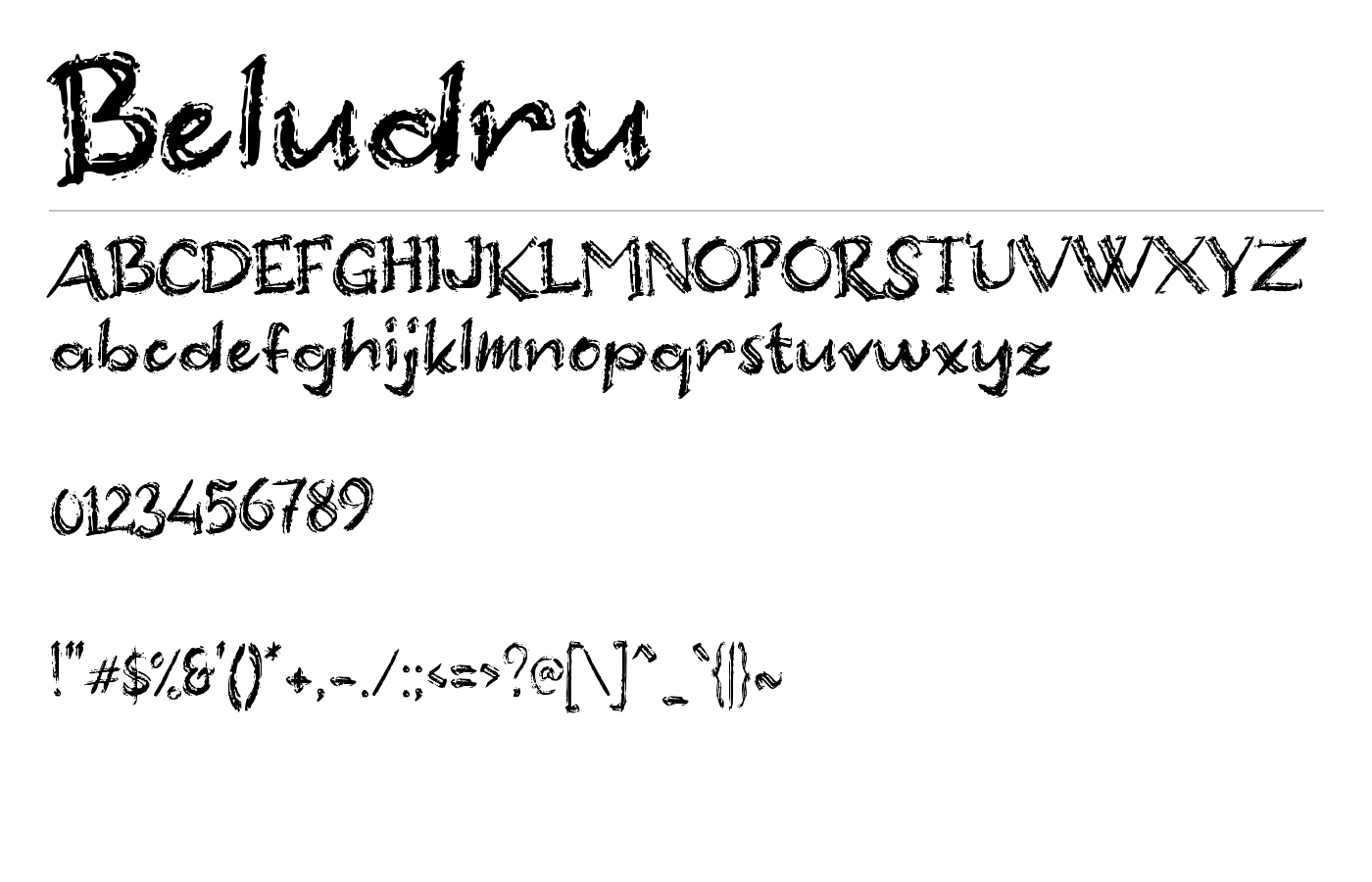 Beludru Font preview