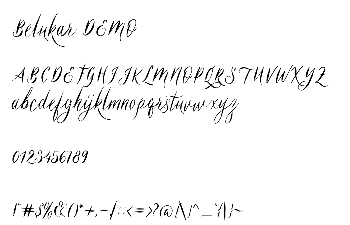 Belukar DEMO Font preview