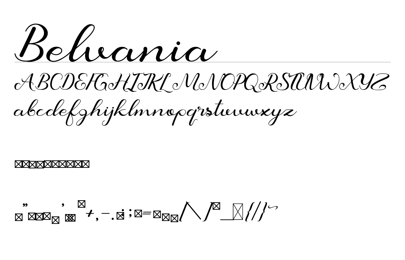 Belvania Font preview