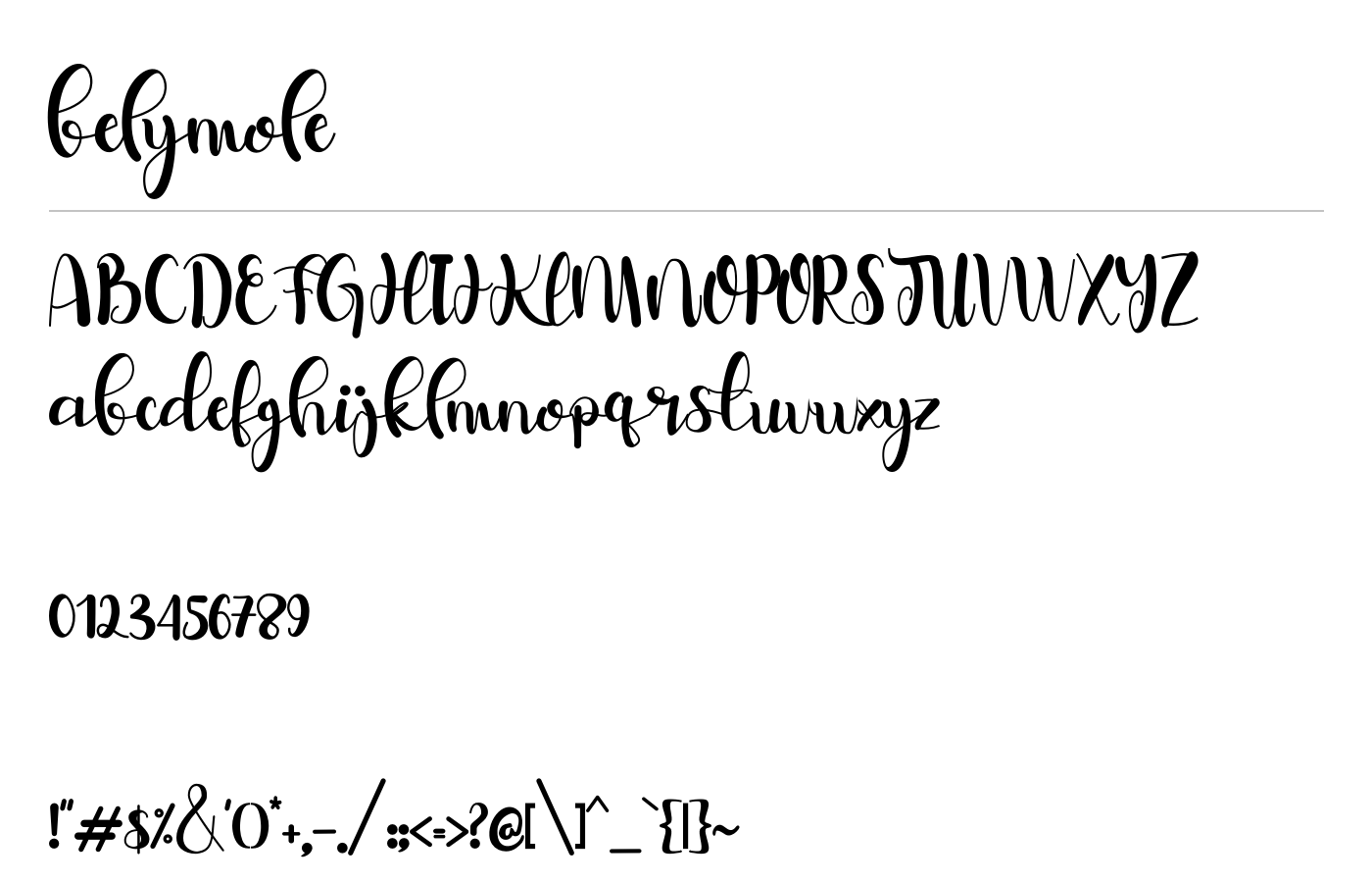 Belymole Font preview
