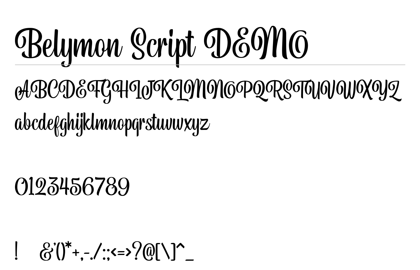 Belymon Script DEMO Font preview