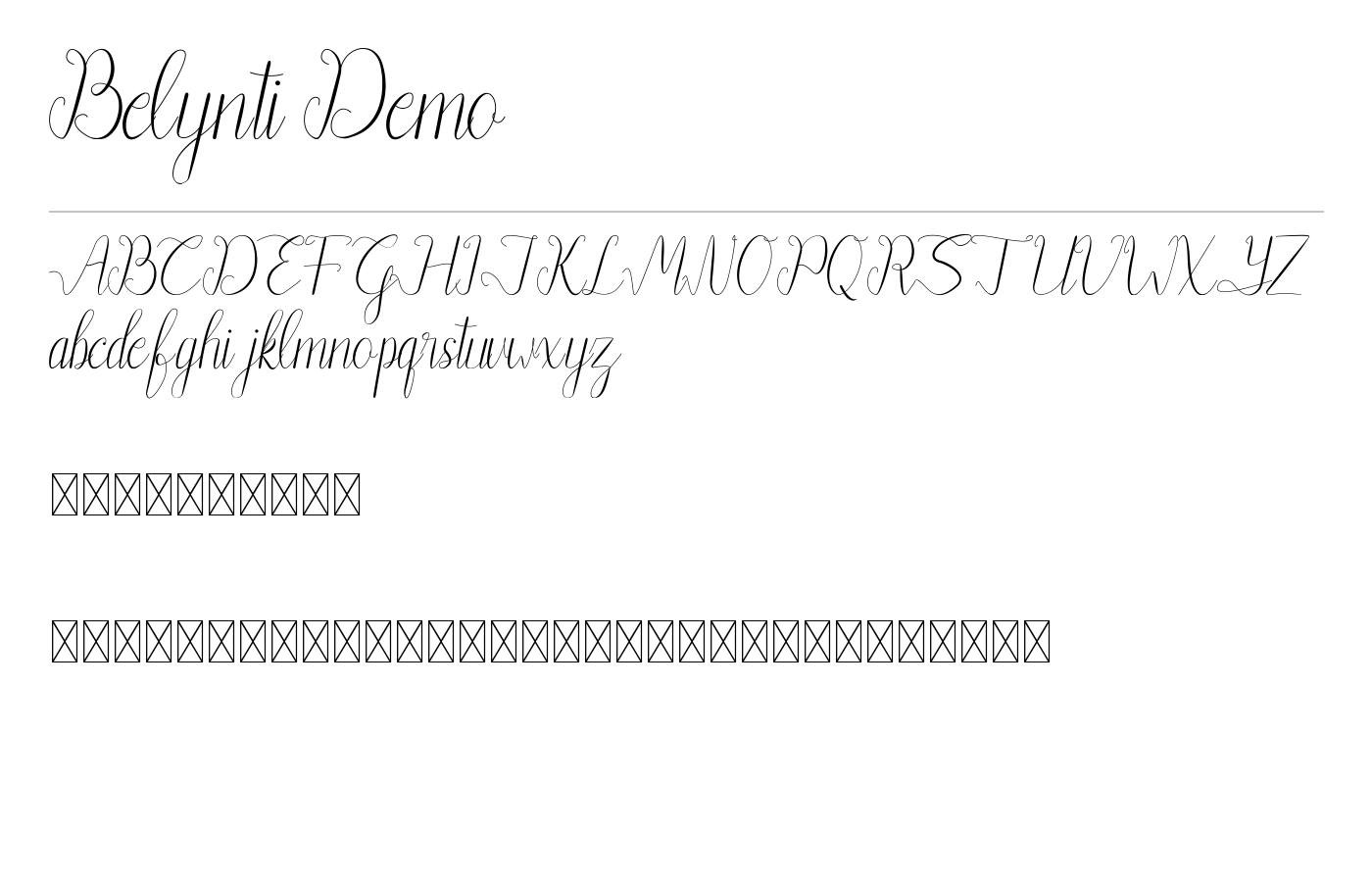 Belynti Demo Font preview