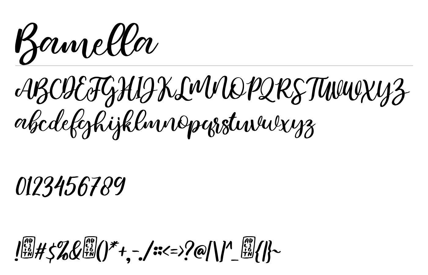 Bamella Font preview