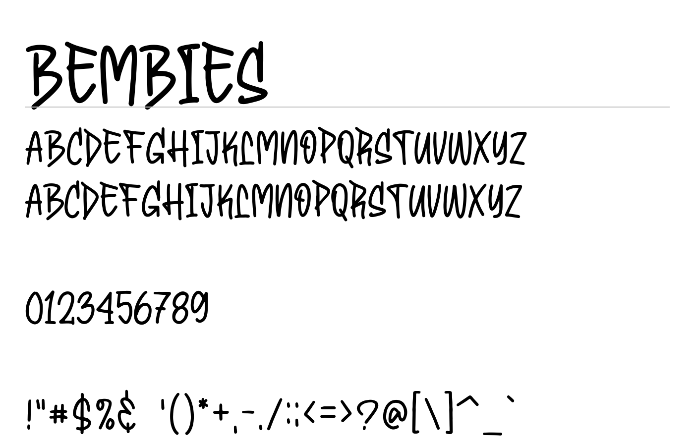 Bembies Font preview