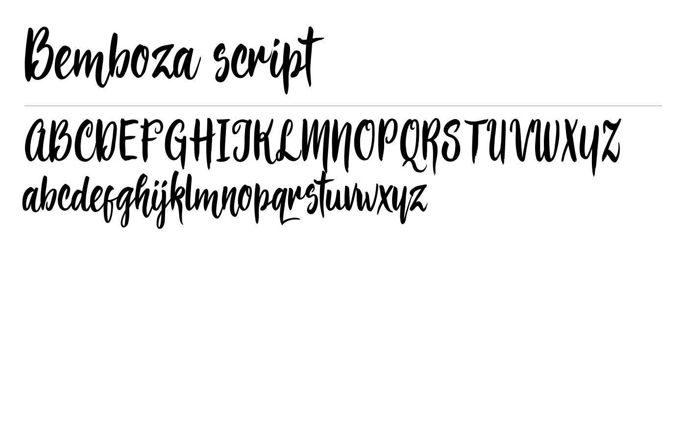 Bemboza script Font preview