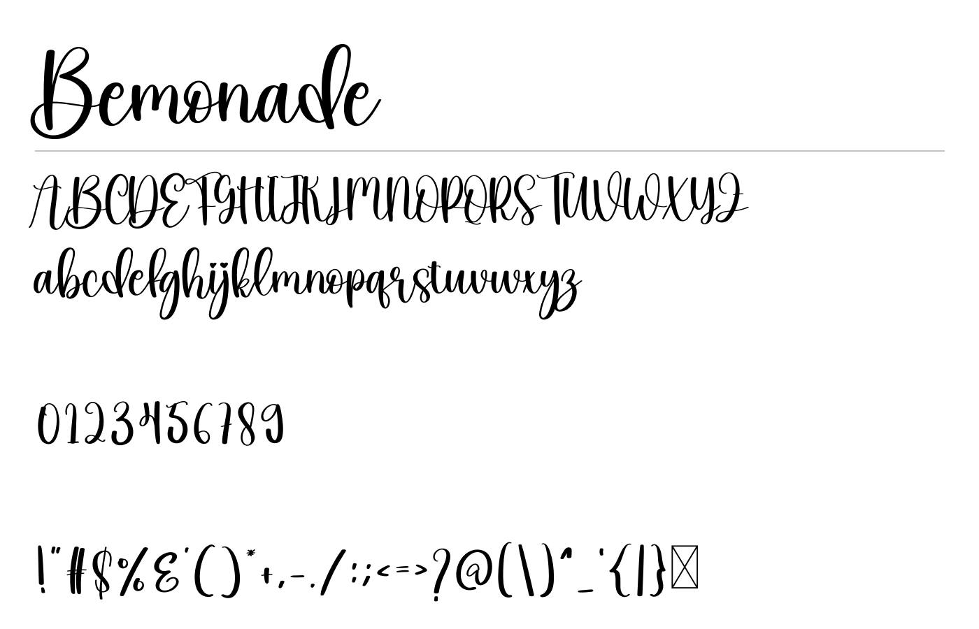 Bemonade Font preview