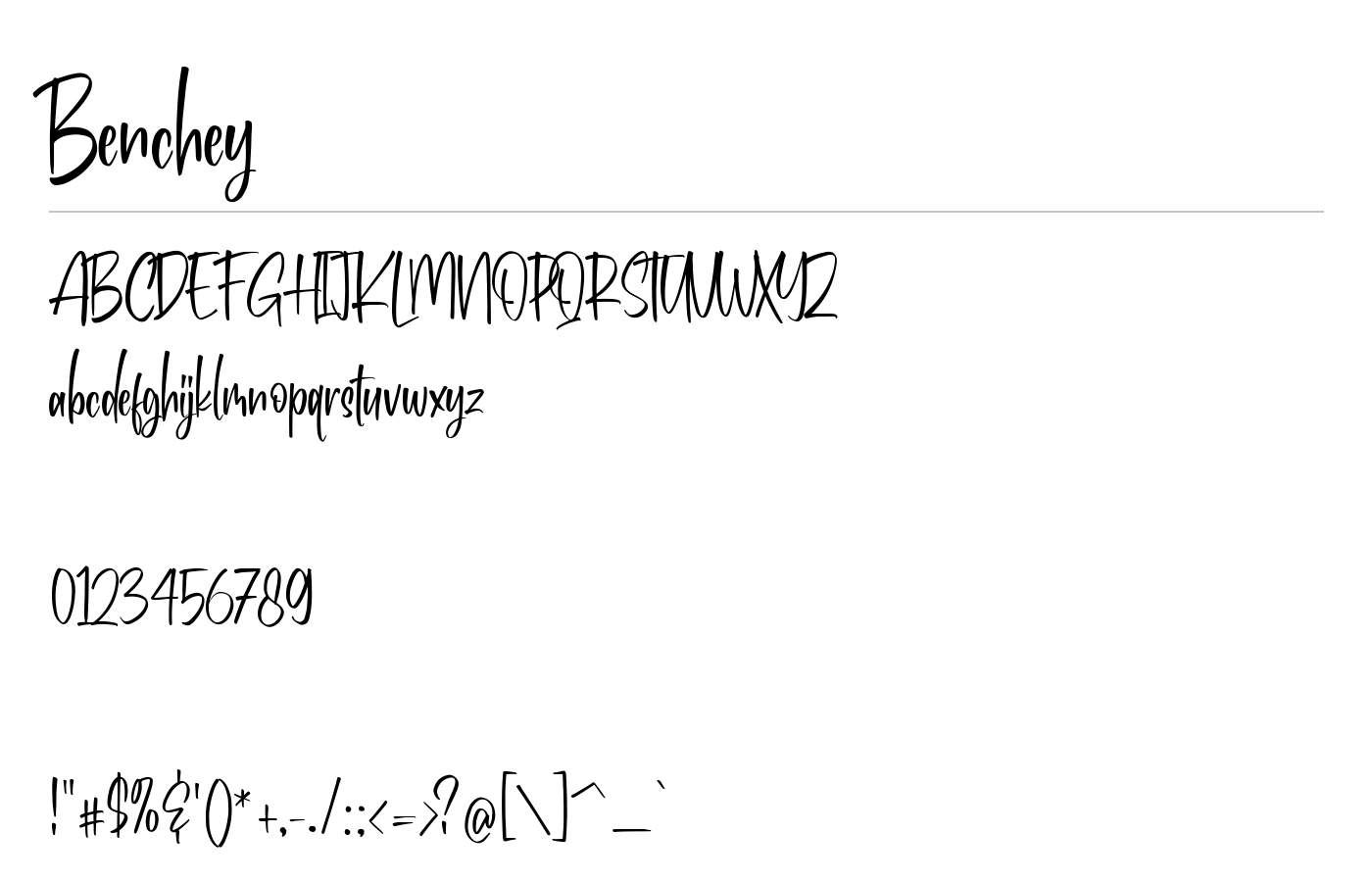 Benchey Font preview