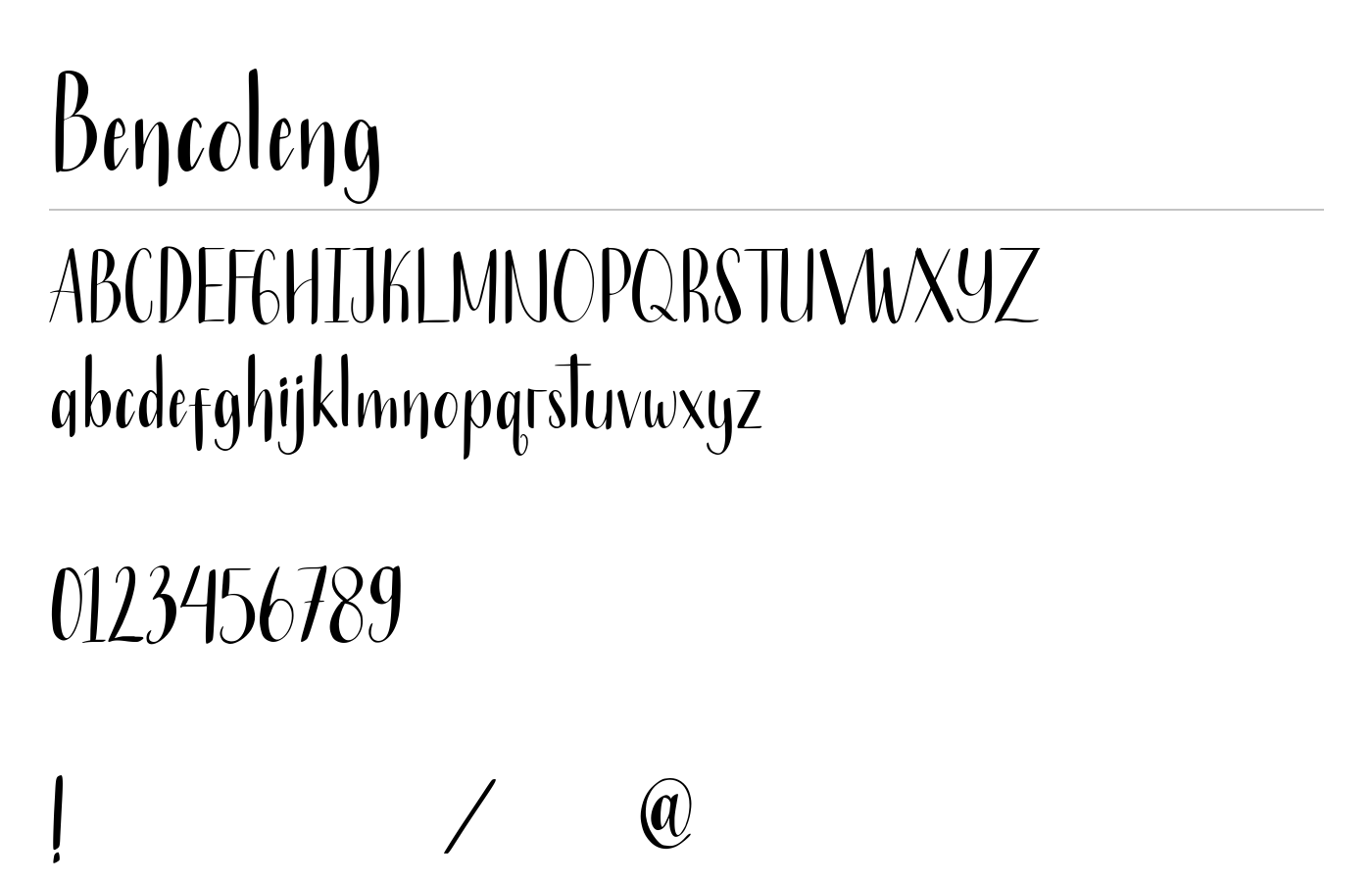 Bencoleng Font preview