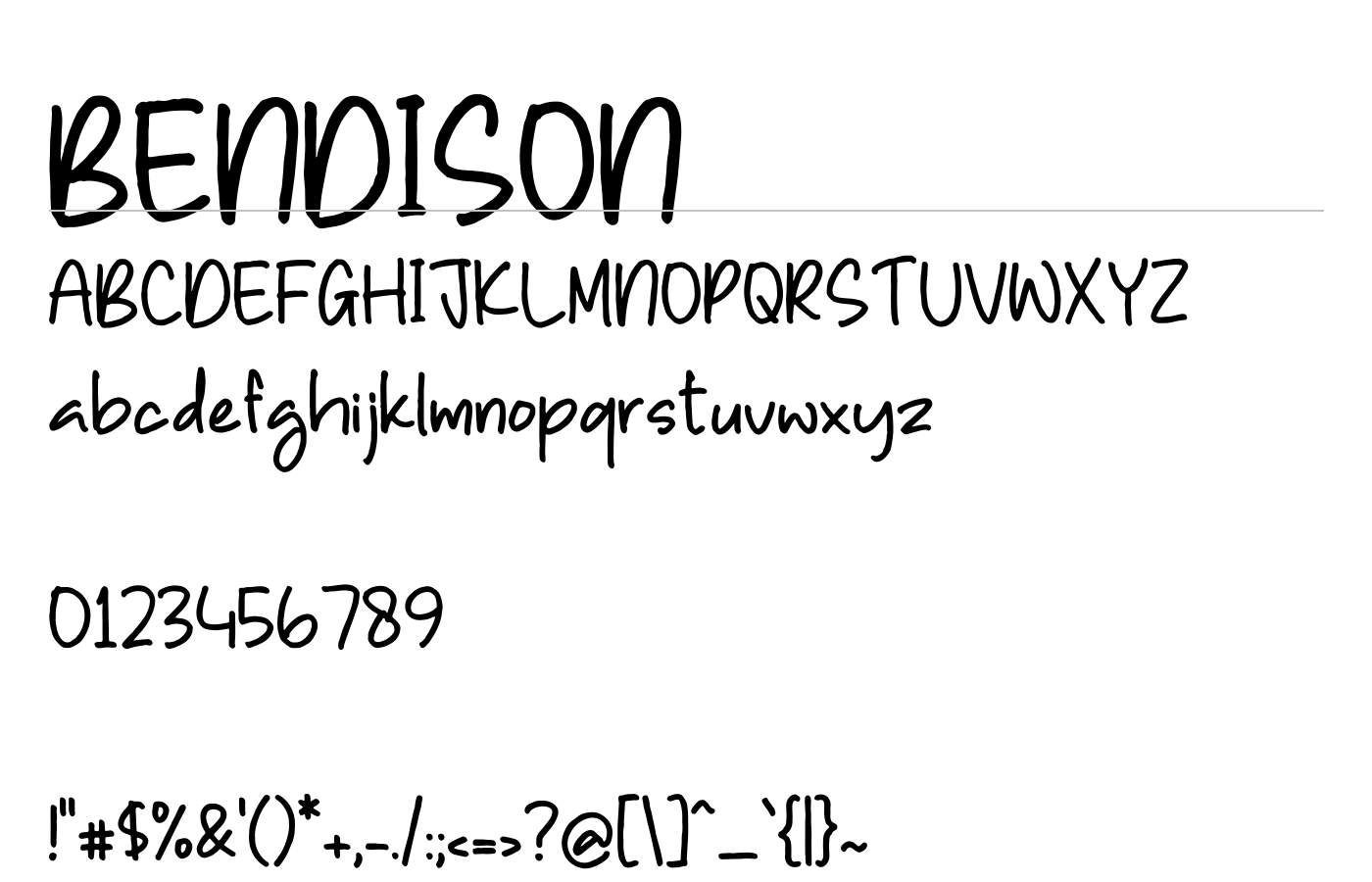 Bendison Font preview
