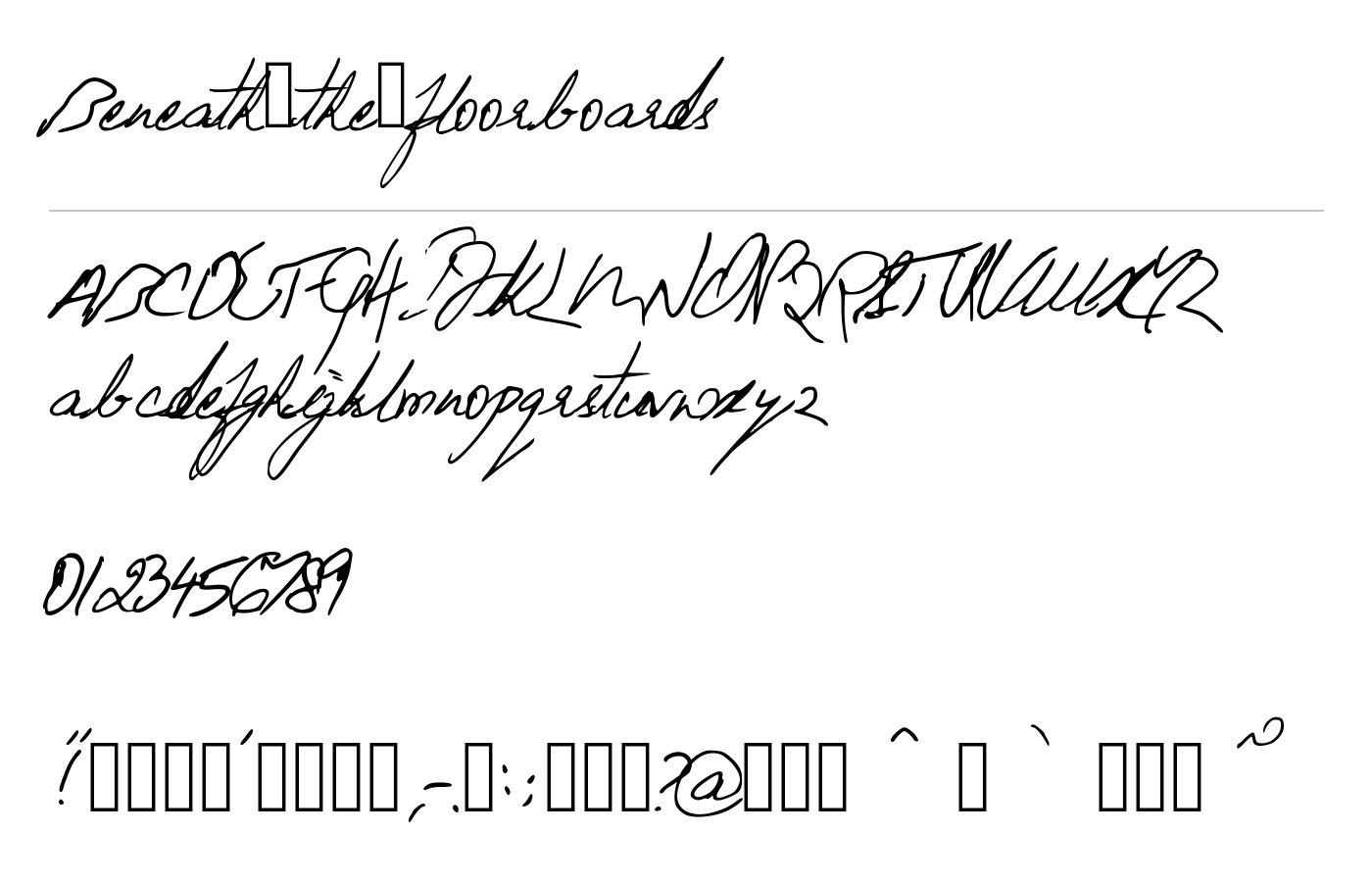 Beneath_the_floorboards Font preview