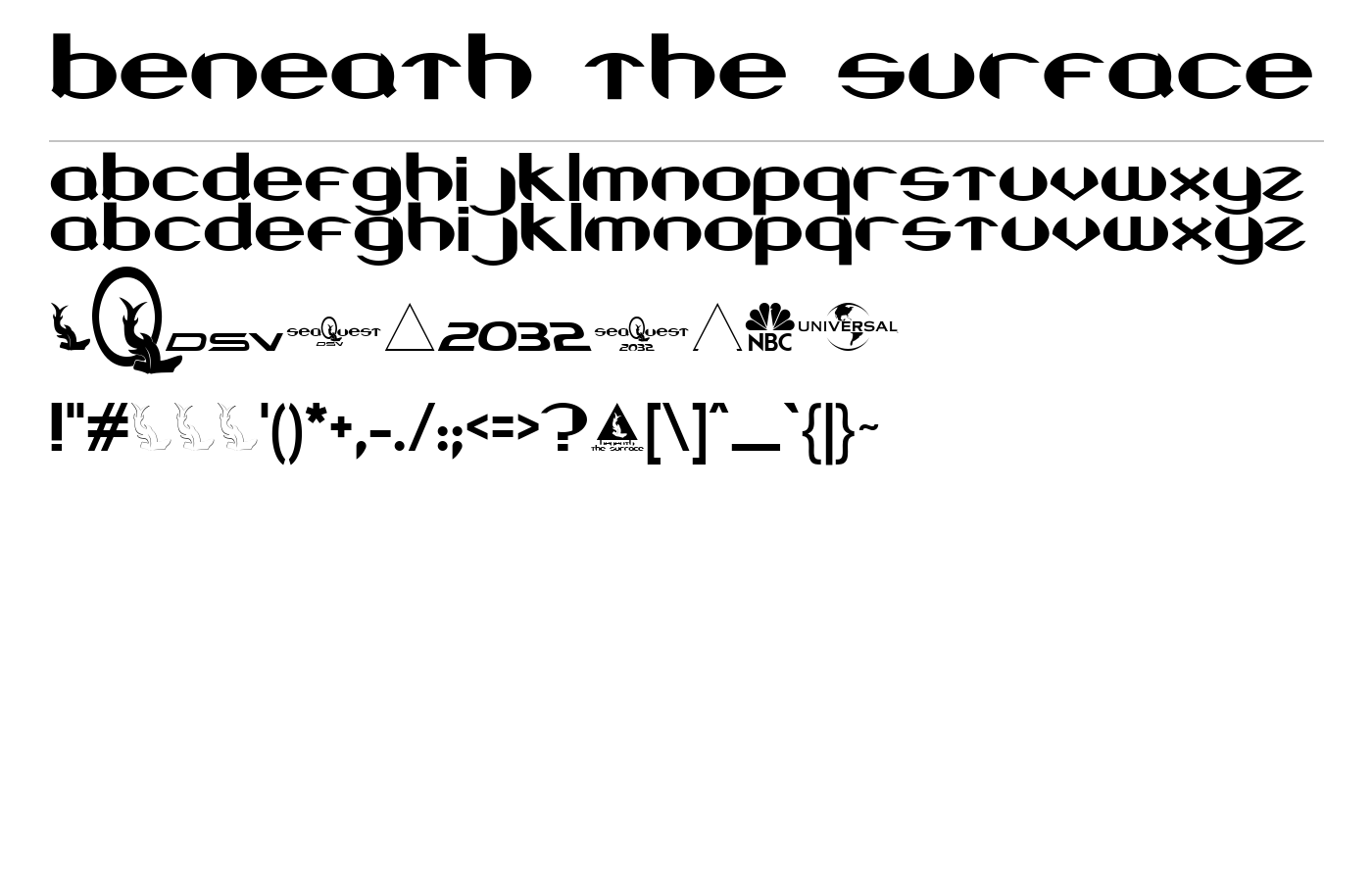 Beneath the Surface Font preview