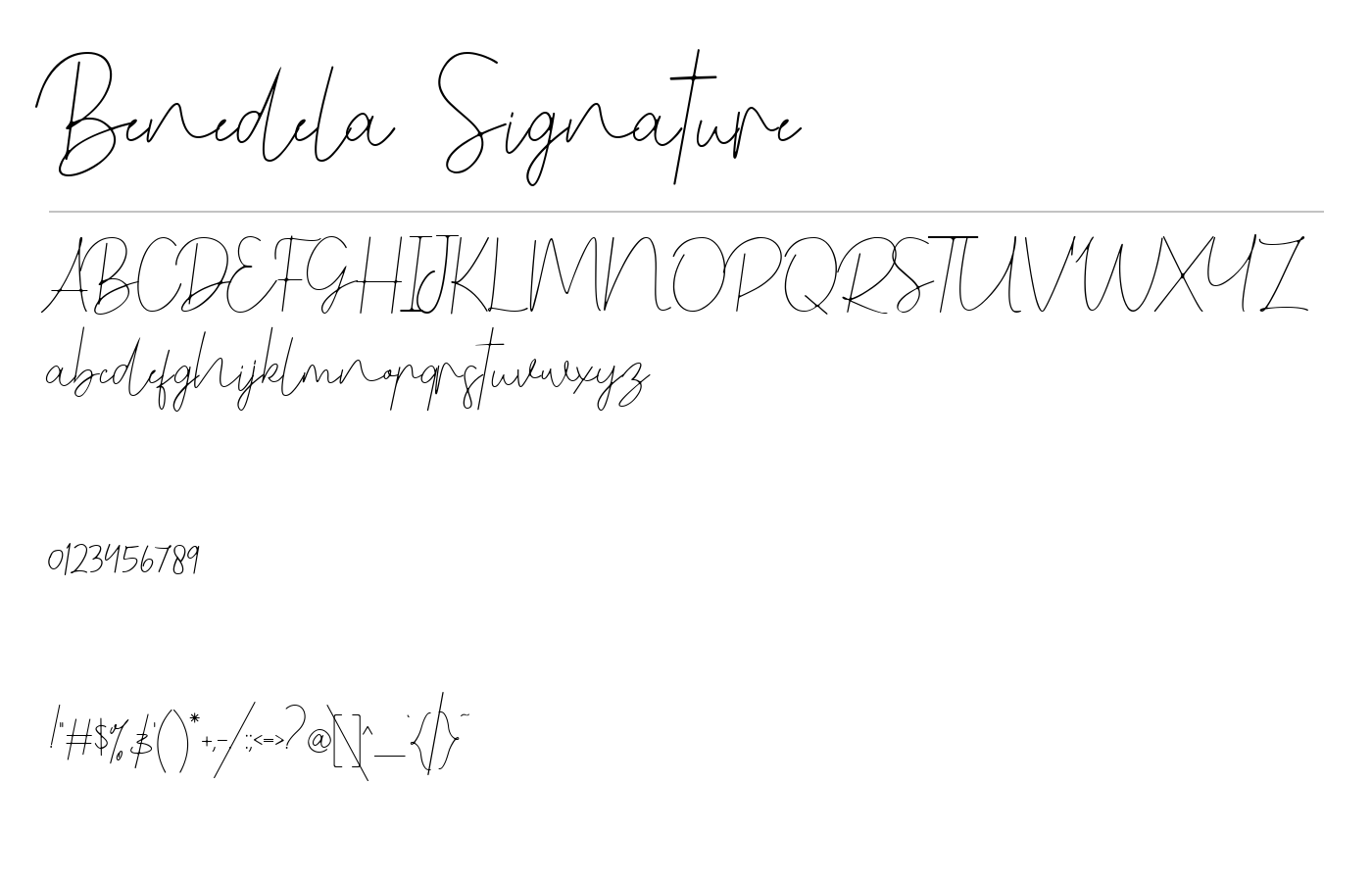 Benedela Signature Font preview