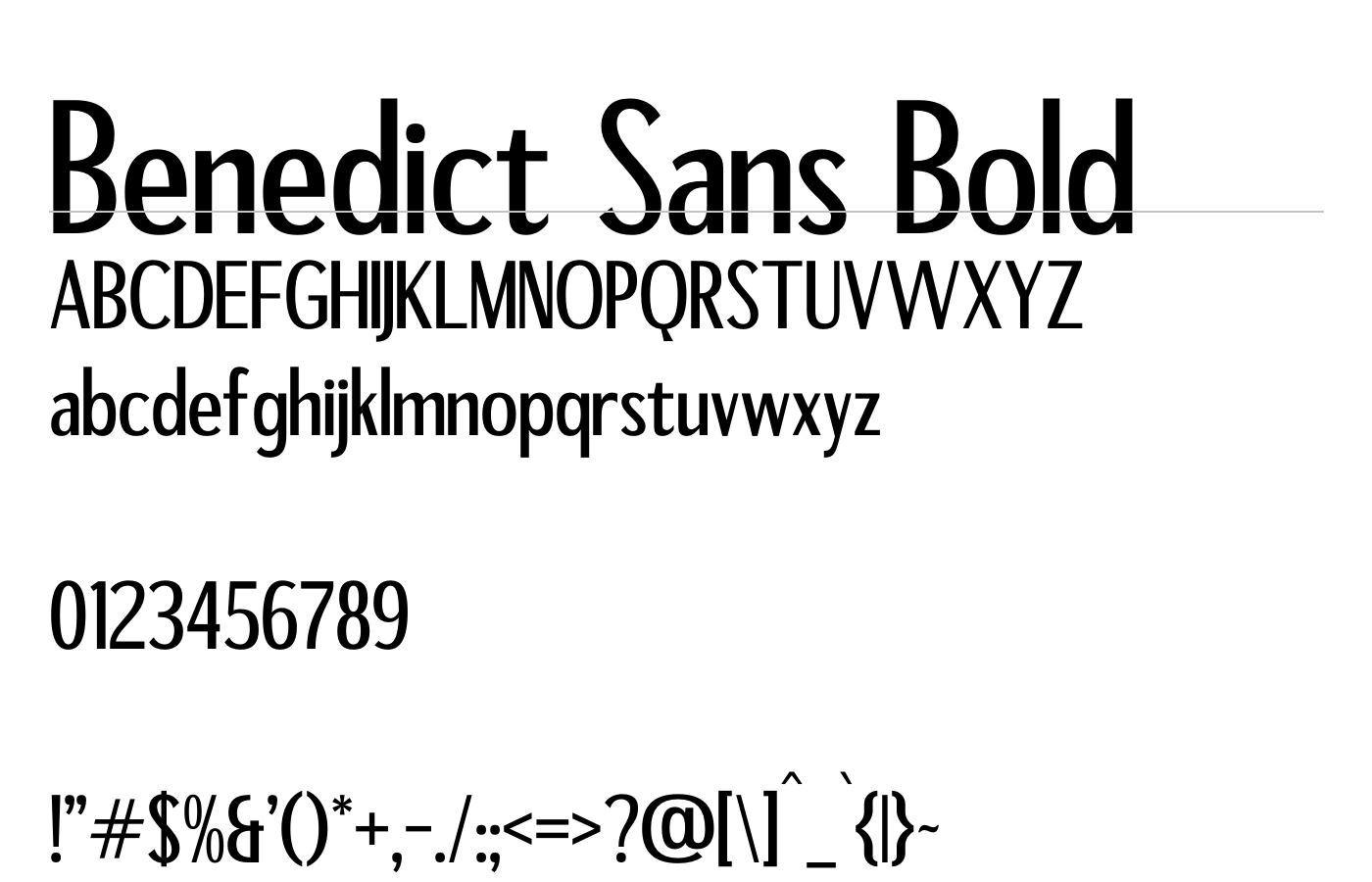 Benedict Sans Regular Font preview