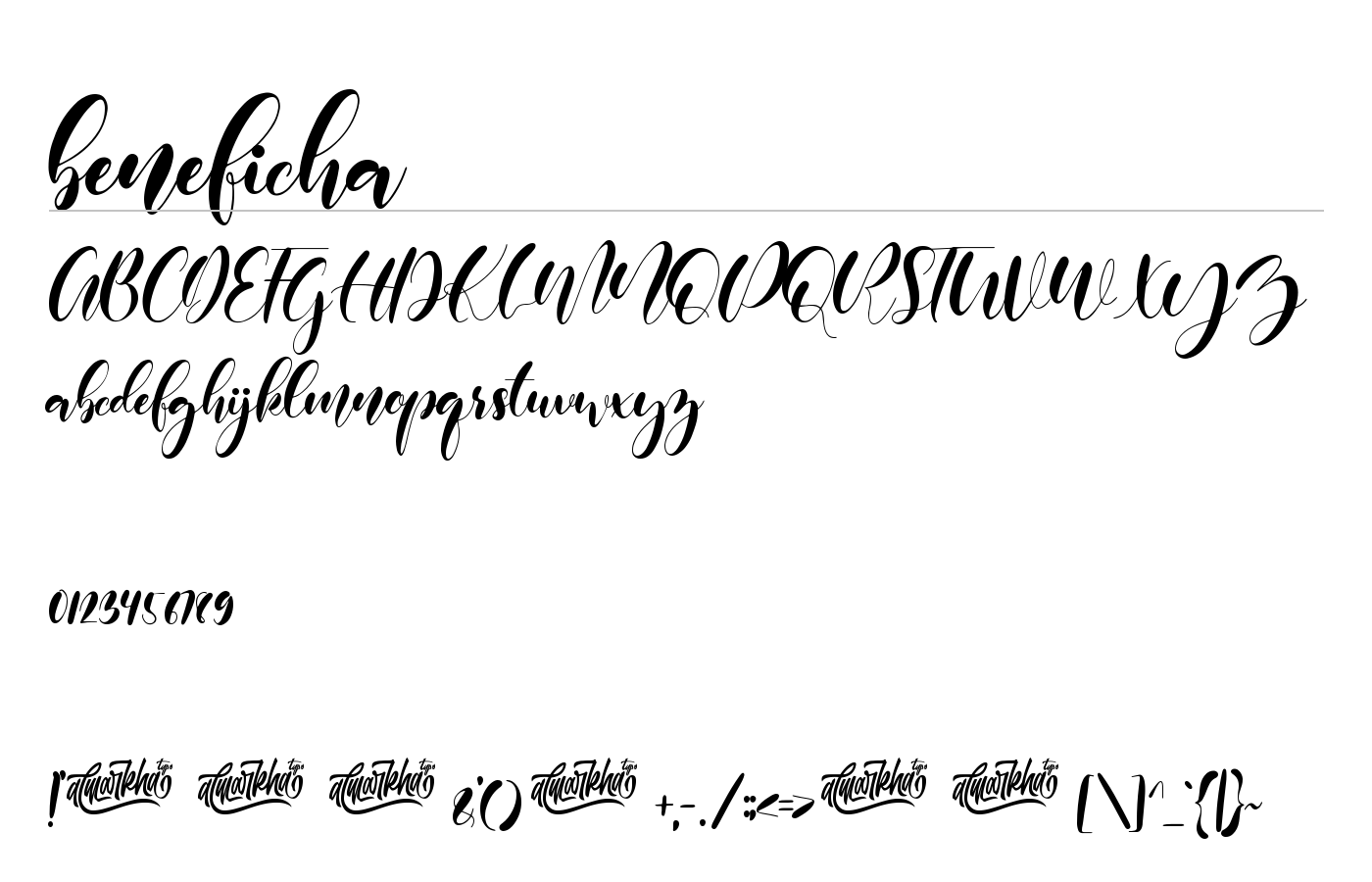 beneficha Font preview