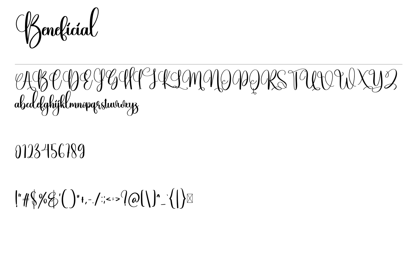 Beneficial Font preview