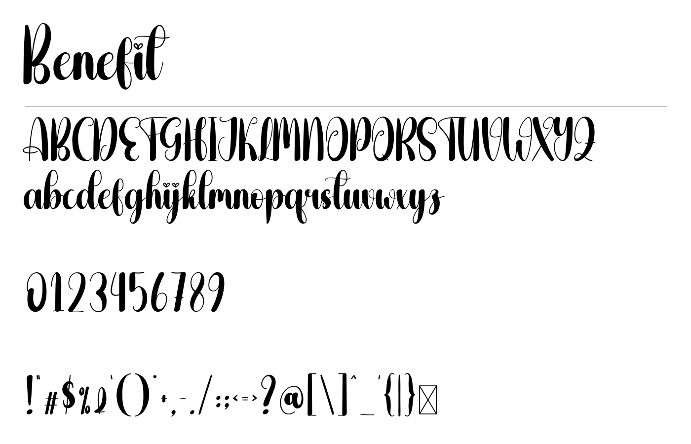 Benefit Font preview
