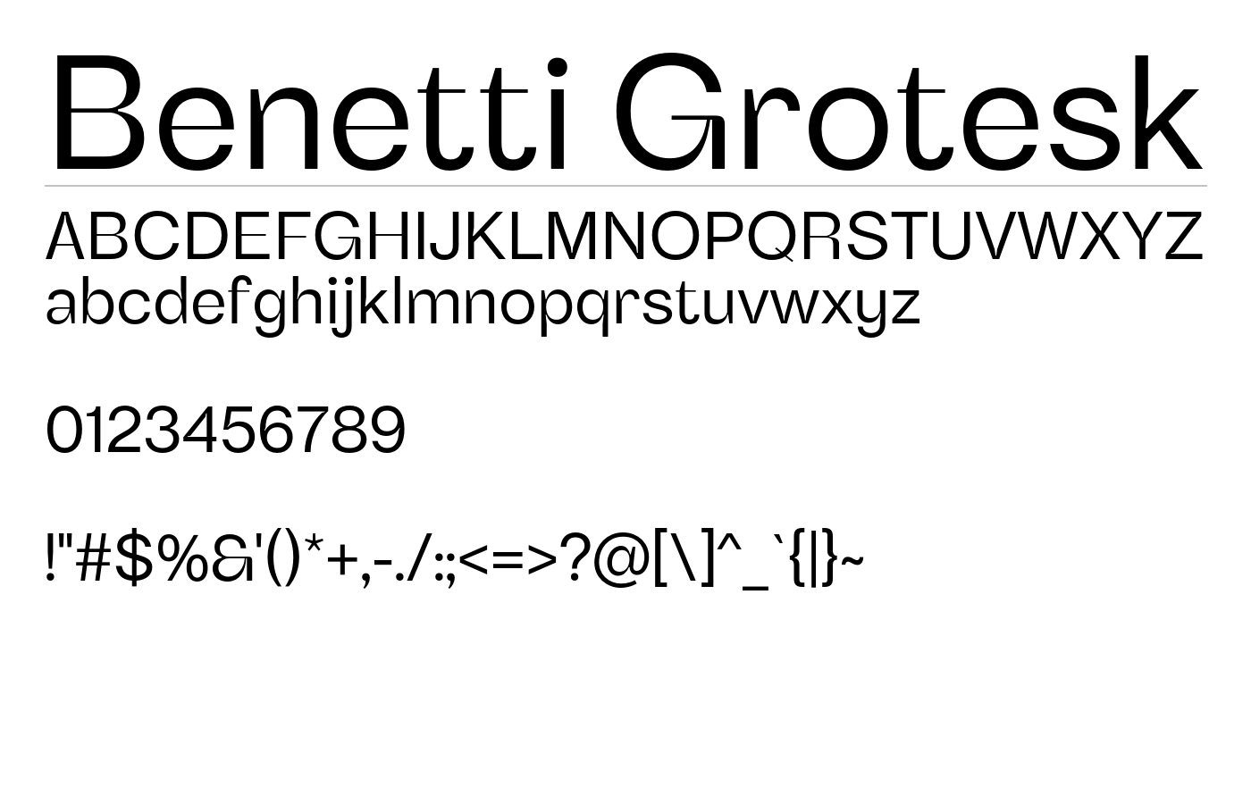 Benetti Grotesk Font preview