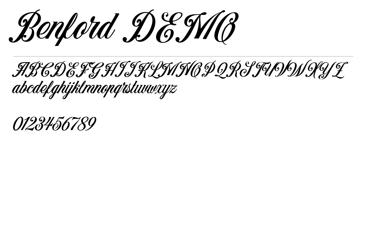Benford DEMO Font preview