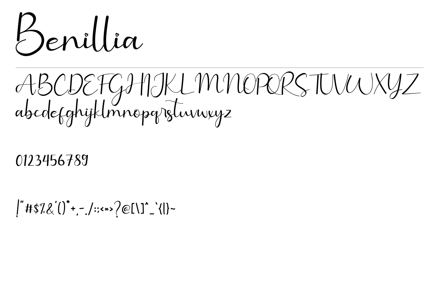 Benillia Font preview