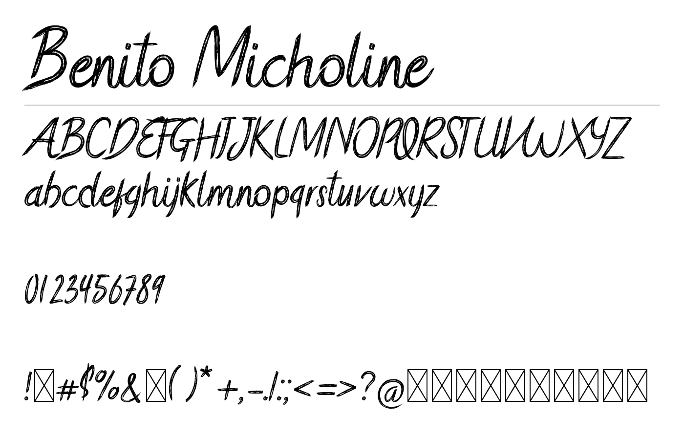 Benito Micholine Font preview