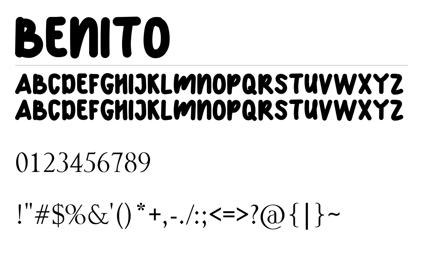 BENITO Font preview