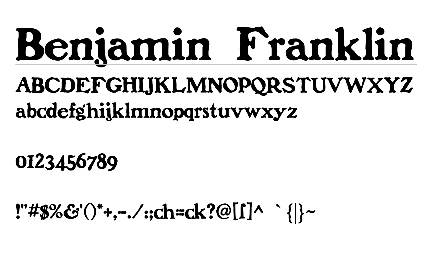 Benjamin Franklin Font preview