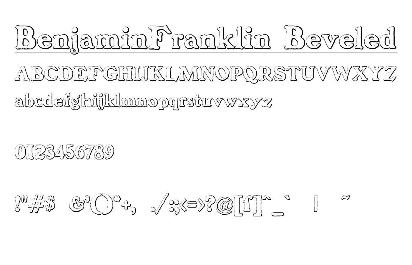 BenjaminFranklin Beveled Font preview