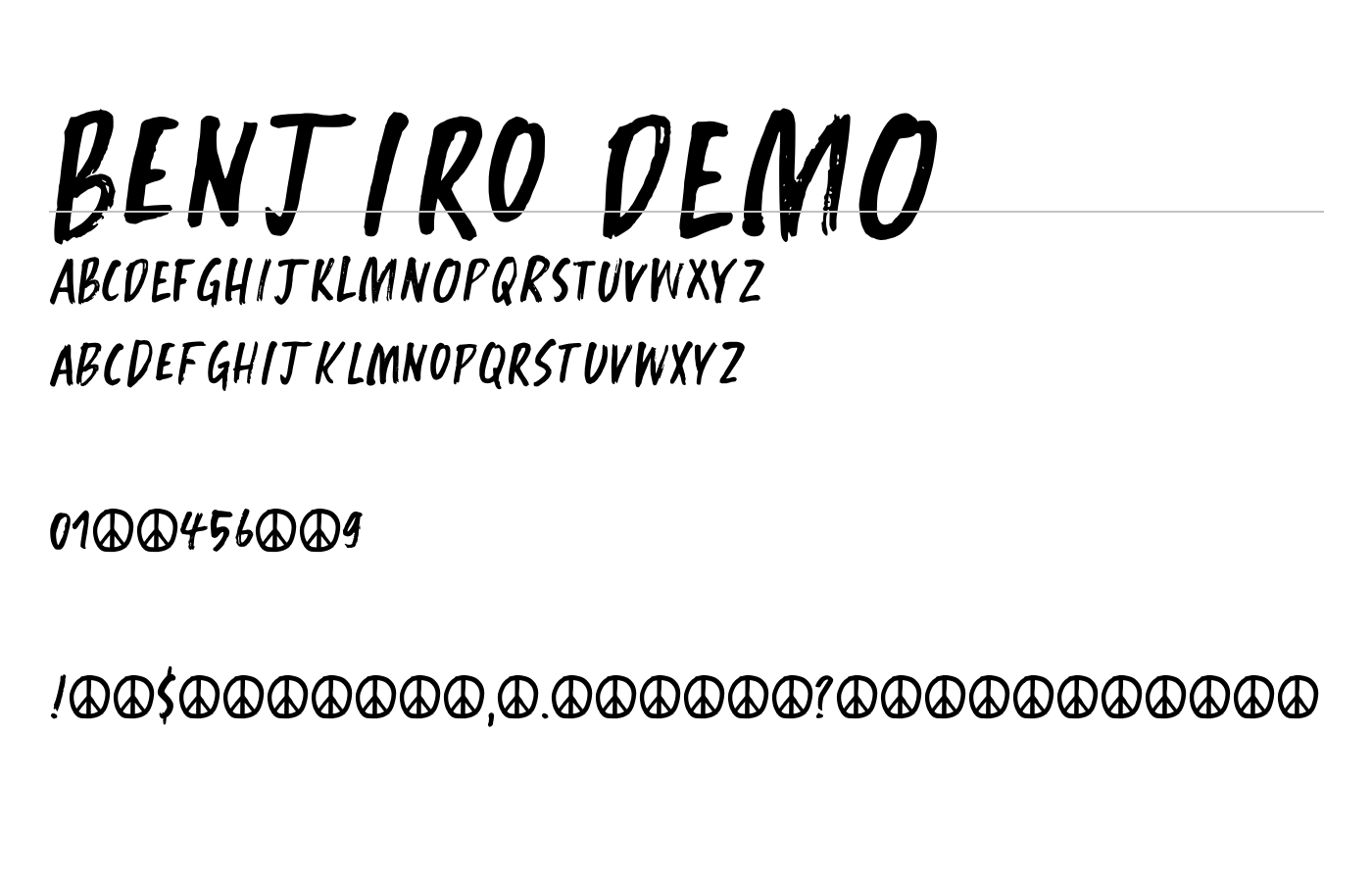 Benjiro DEMO Font preview