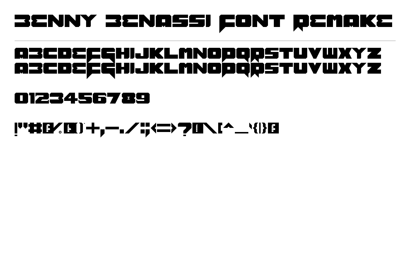 Benny Benassi Font Remake Font preview