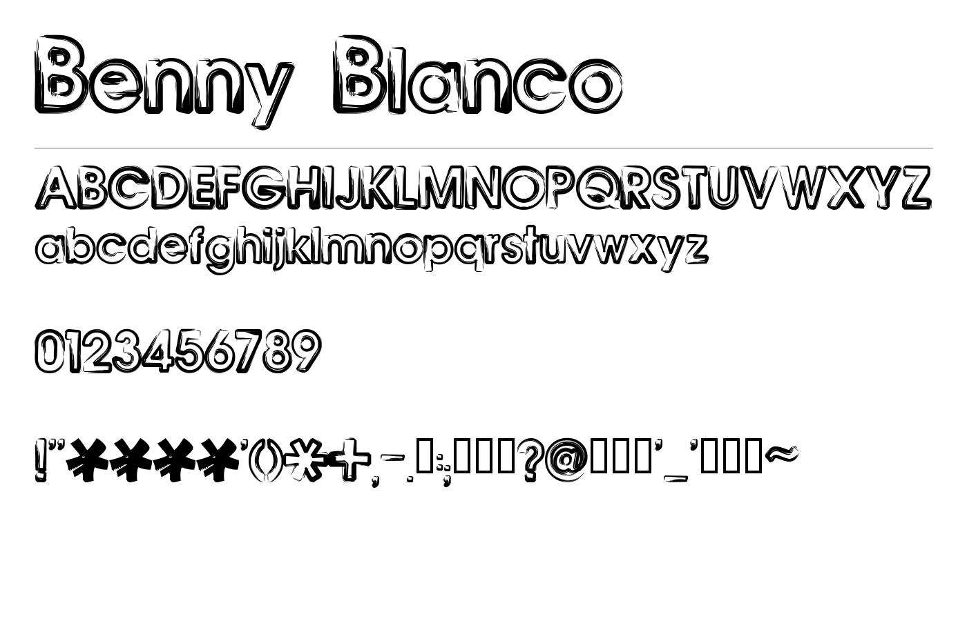 Benny Blanco Font preview