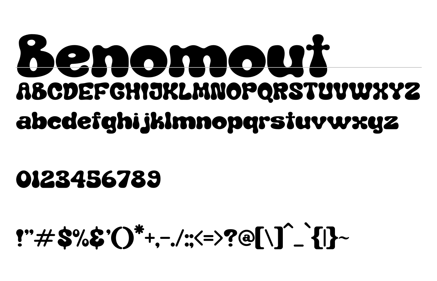 Benomout Font preview