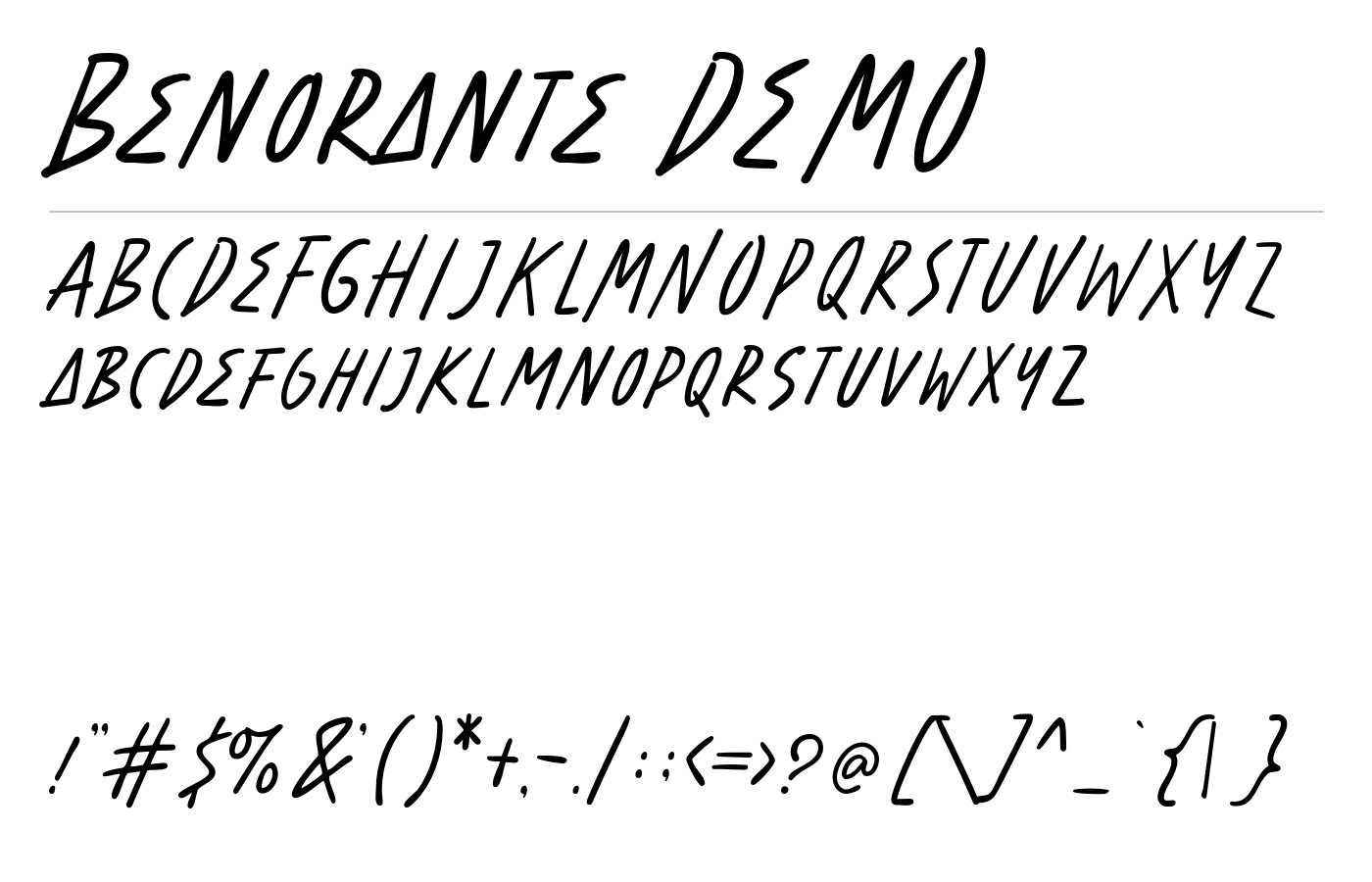 Benorante DEMO Font preview