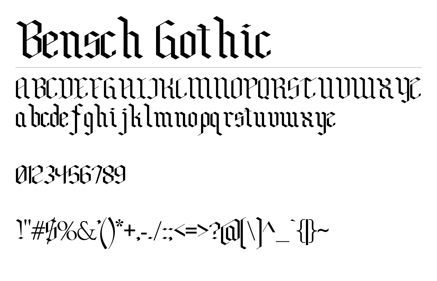 Bensch Gothic Font preview