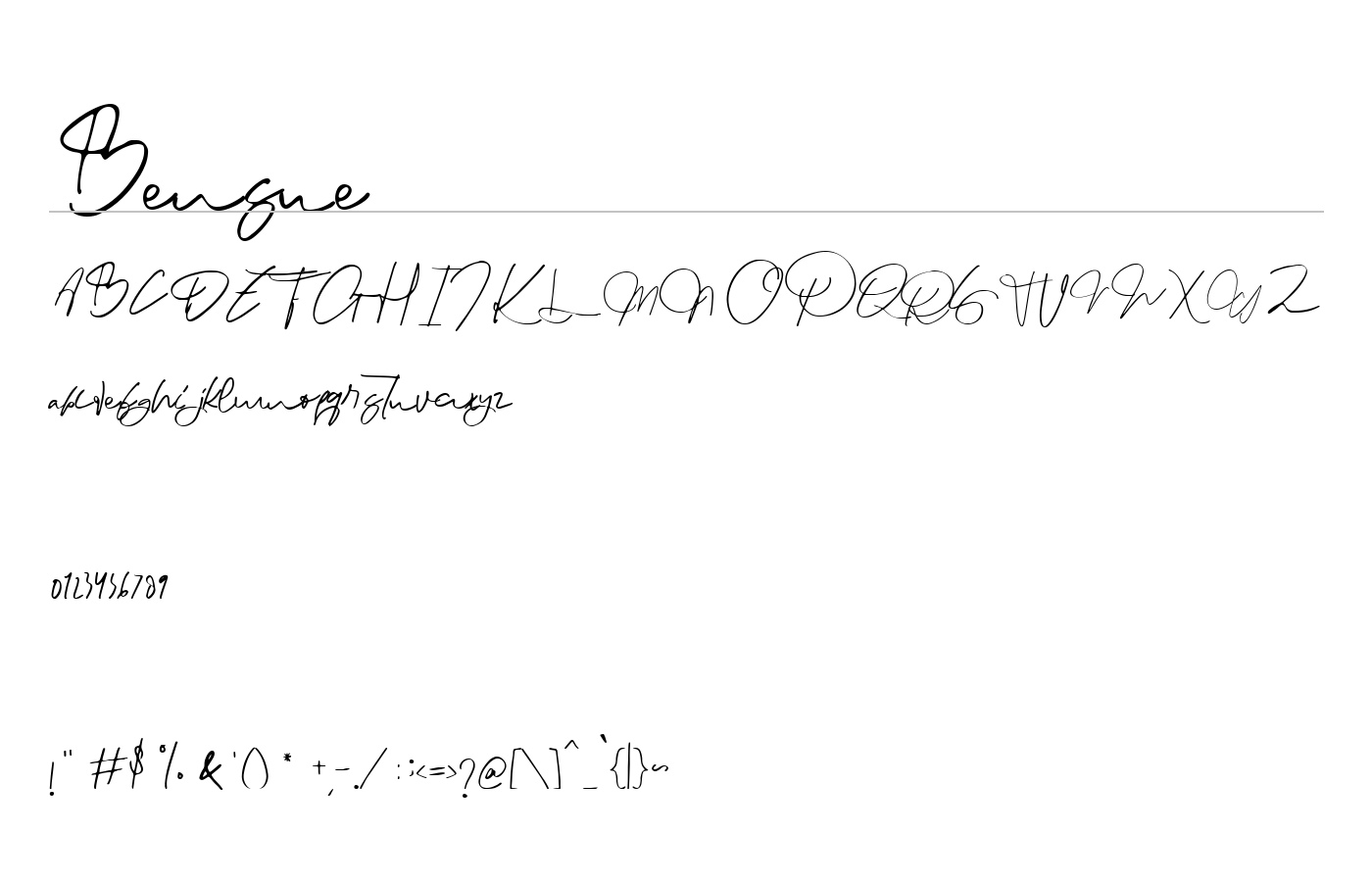 Bensue Font preview