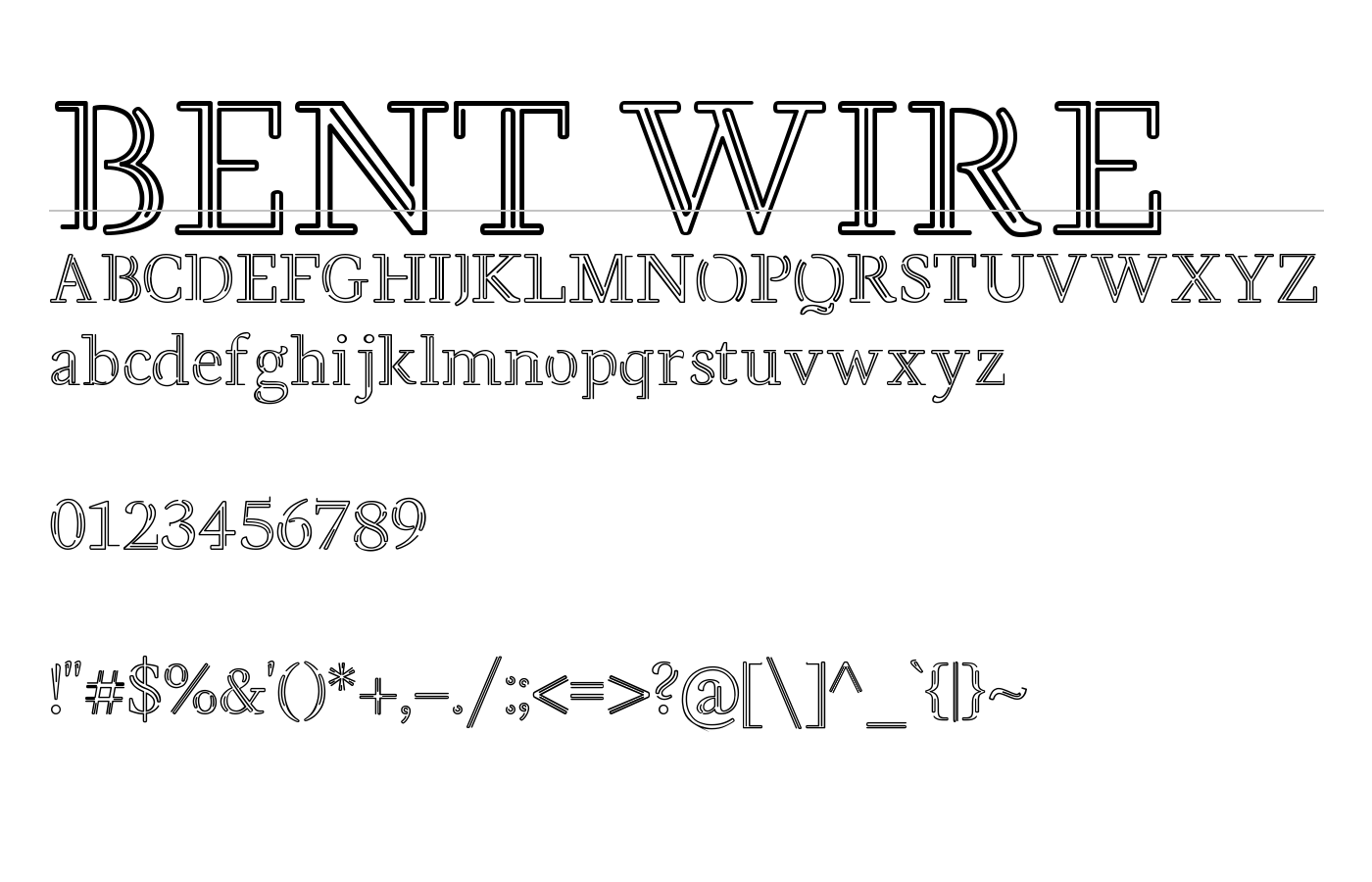 BENT WIRE Font preview