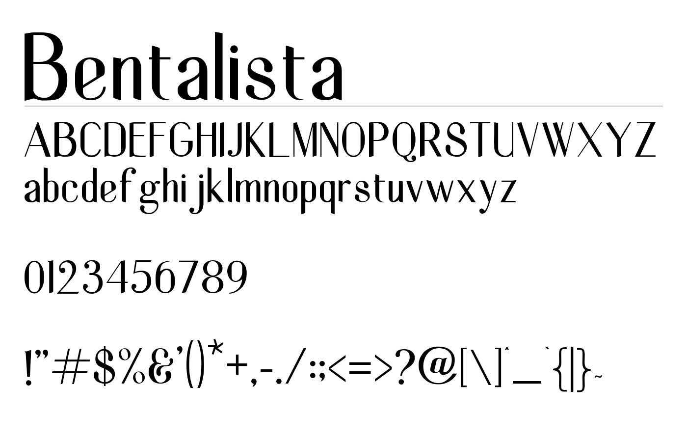 Bentalista Font preview