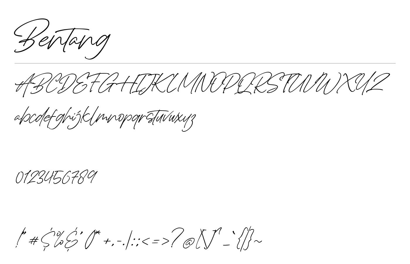 Bentang Font preview