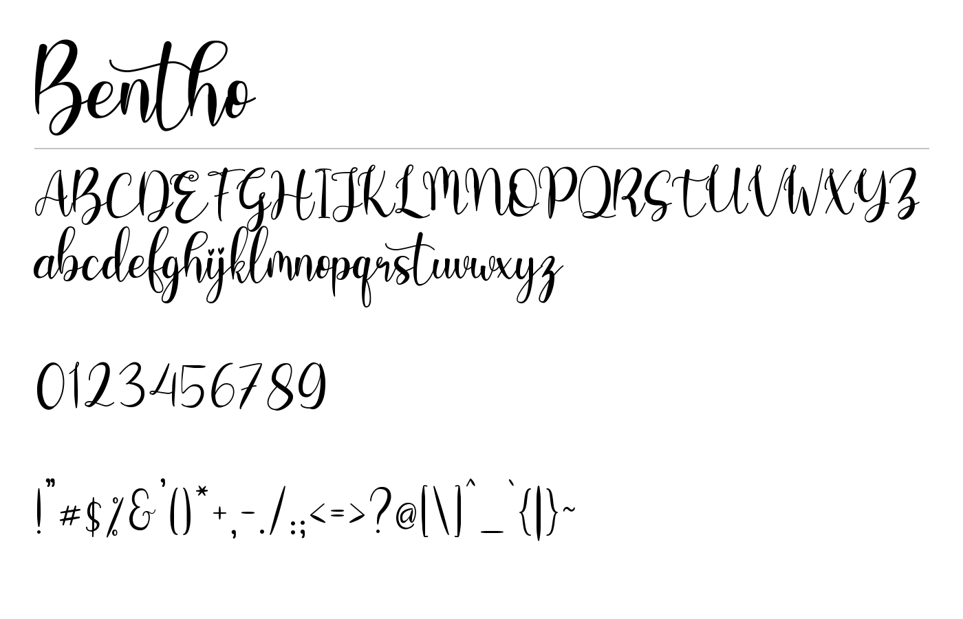 Bentho Font preview
