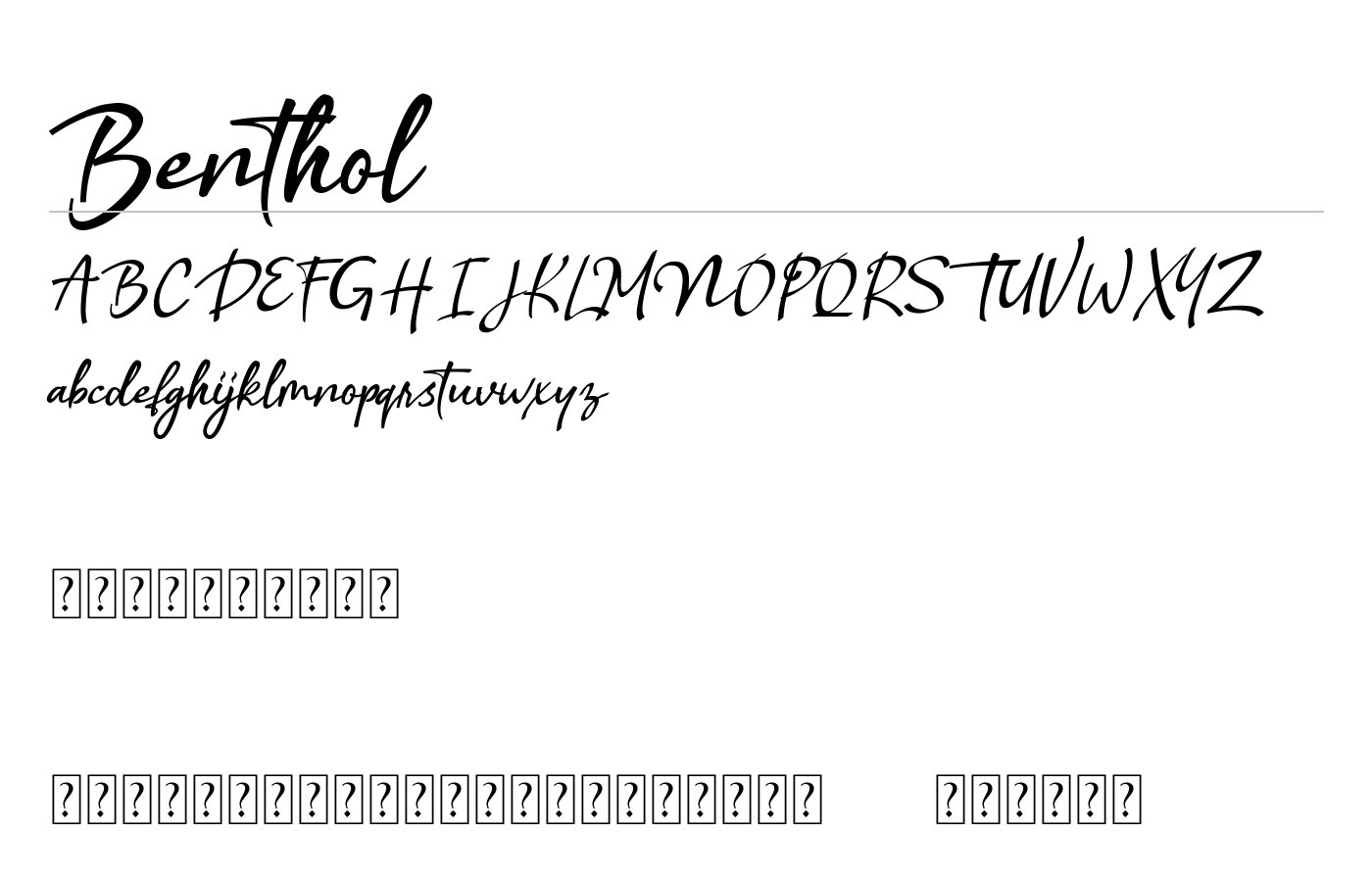 Benthol Font preview