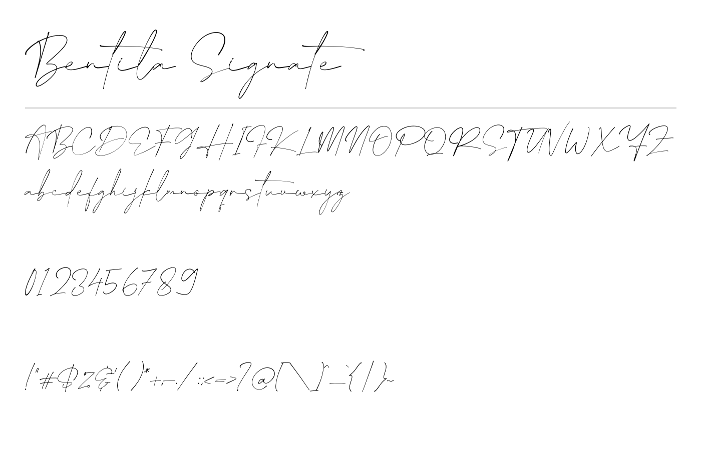 Bentila Signate Font preview