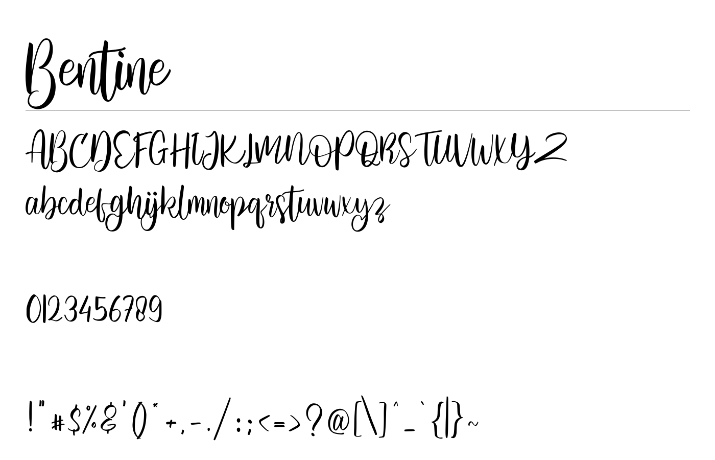 Bentine Font preview