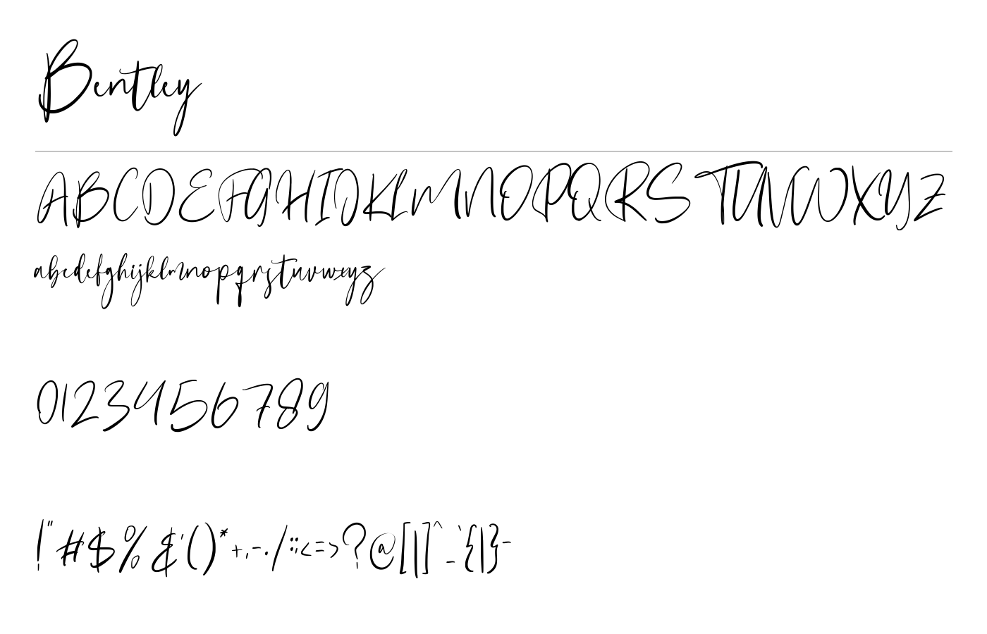 Bentley Font preview