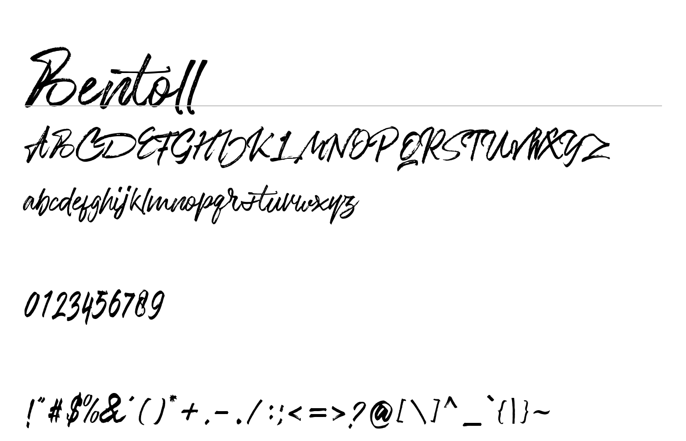 Bentoll Font preview