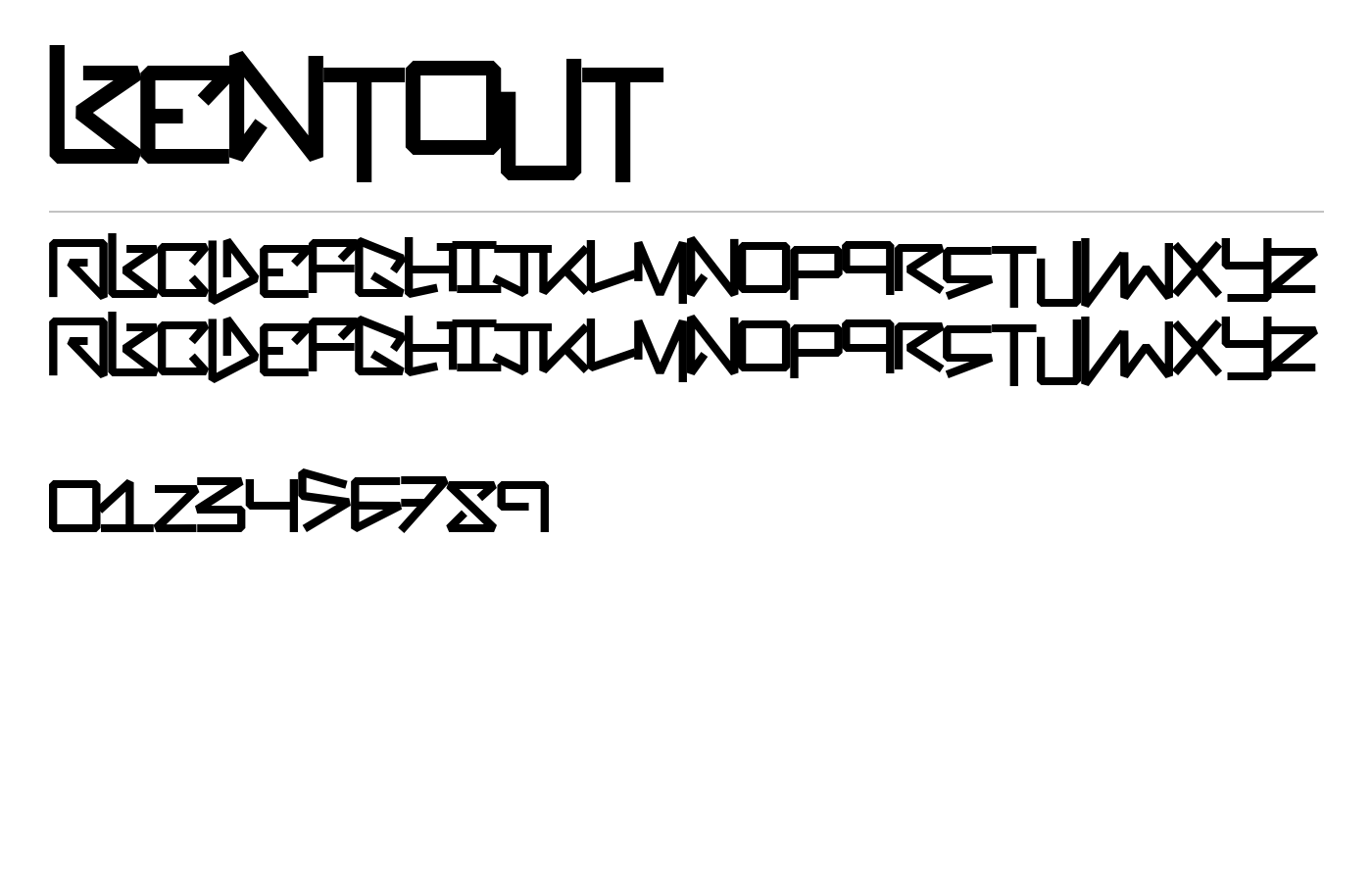 BentOut Font preview