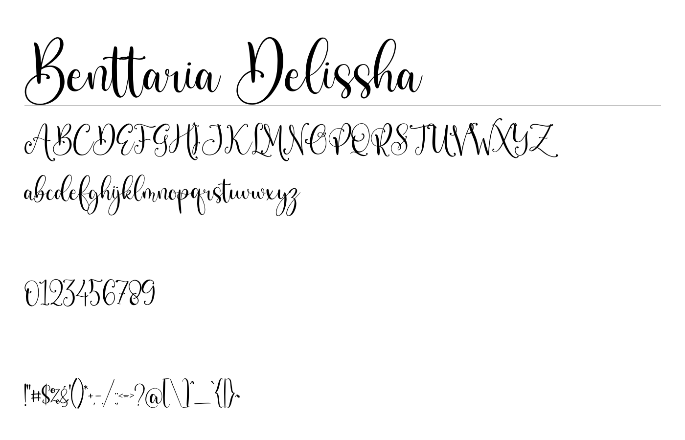 Benttaria Delissha Font preview